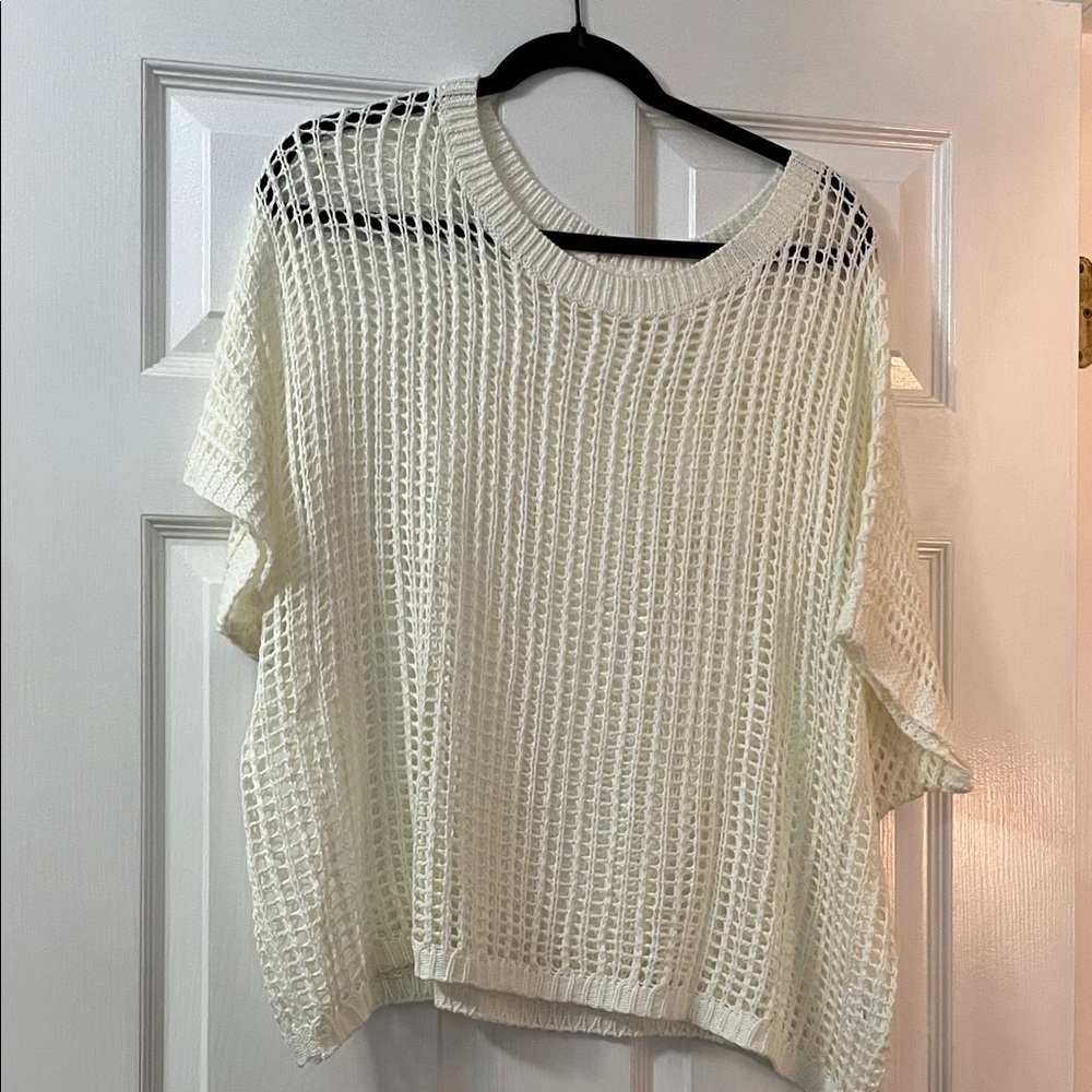 Amazon Women's Ivory Open-Knit Sweater